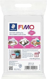 STAEDTLER 8021-0 Fimo Soft Large Block Polymer Clay, White, 16.9 oz (454 g)