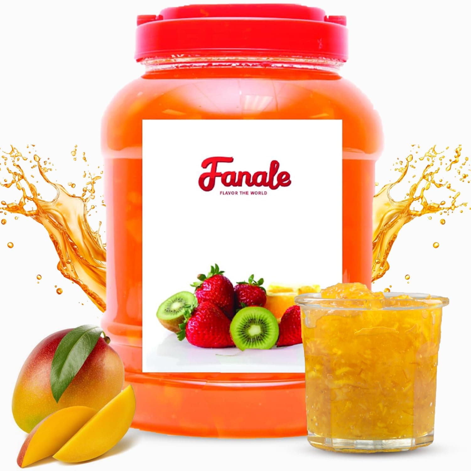 Fanale Premium Flavoring Jam for Bubble Tea | Mango Flavor Fruit Jam | for Boba Tea, Smoothie Paste, Slushes, Desserts | 10 pound | JAM003