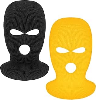 2 Pieces 3-Hole Full Face Mask Cover Ski Mask Winter Balaclava Cap Knitted Face Cover for Winter Outdoor Sports