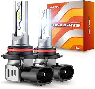 9006/HB4 Fog Light Bulbs or DRL, 12000LM 9006 Hb4 Fog Lamp Bulbs 6500K White Fog Lights or Daytime Running Light 1:1 Size Plug ang Play, Non-polarity, Interior Lighting, Pack of 2