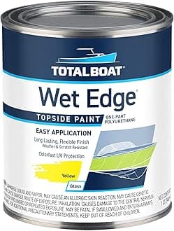 TotalBoat Wet Edge Topside Marine Paint Premium Polyurethane Coating for Boats, RVs, Exterior Trim, Fiberglass, Metal, and Wood (Yellow, Quart)