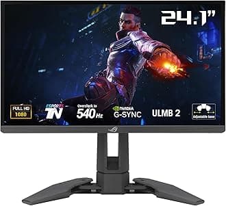 ROG Swift Pro PG248QP NVIDIA G SYNC esports gaming monitor 24.1 inch FHD, 540 Hz (OC), Esports TN panel, NVIDIA Reflex Analyzer, ULMB 2, adjustable base, ESS codec, DisplayHDR 400