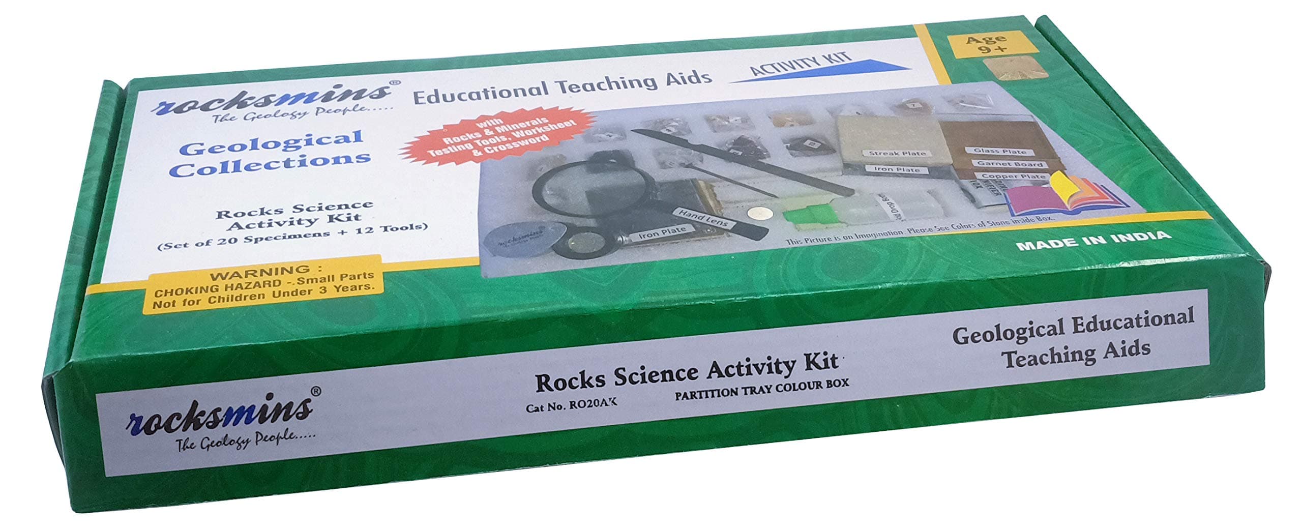 rocksmins Ro20Acpt Rocks Science Activity Kit with Testing Tools, Worksheet, Rocks Minerals Puzzle 7 Sheets