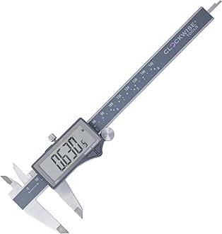Clockwise Tools IP54 Grade Digital Caliper, DCLR-0605 0-6" /150mm, Inch/Metric/Fractions Conversion, Stainless Steel, Large LCD Screen
