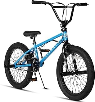 20 Inch Freestyle BMX Bicycle Kids Bike with 4 Pegs Gyro for Boys Girls Beginner-Level Blue