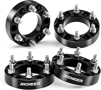 Richeer 6x5.5 Wheel Spacer Compatible with Silverado Suburban Sierra Savana 1500 Express Tahoe Yukon Escalade C2500 K2500, 1.5" Forged 6x139.7mm Wheel Spacers with 14x1.5 Studs & 108mm Center Bore