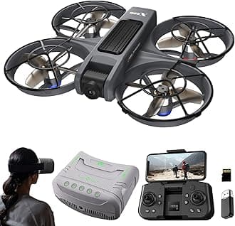 FPV Drone With VR Glasses Brushless Motor And Cool LED Lights Drones with Camera for Adults 2.4G RC Quadcopter Altitude Hold Obstacle Avoidance Christmas Birthday forfor Men Boys Adults