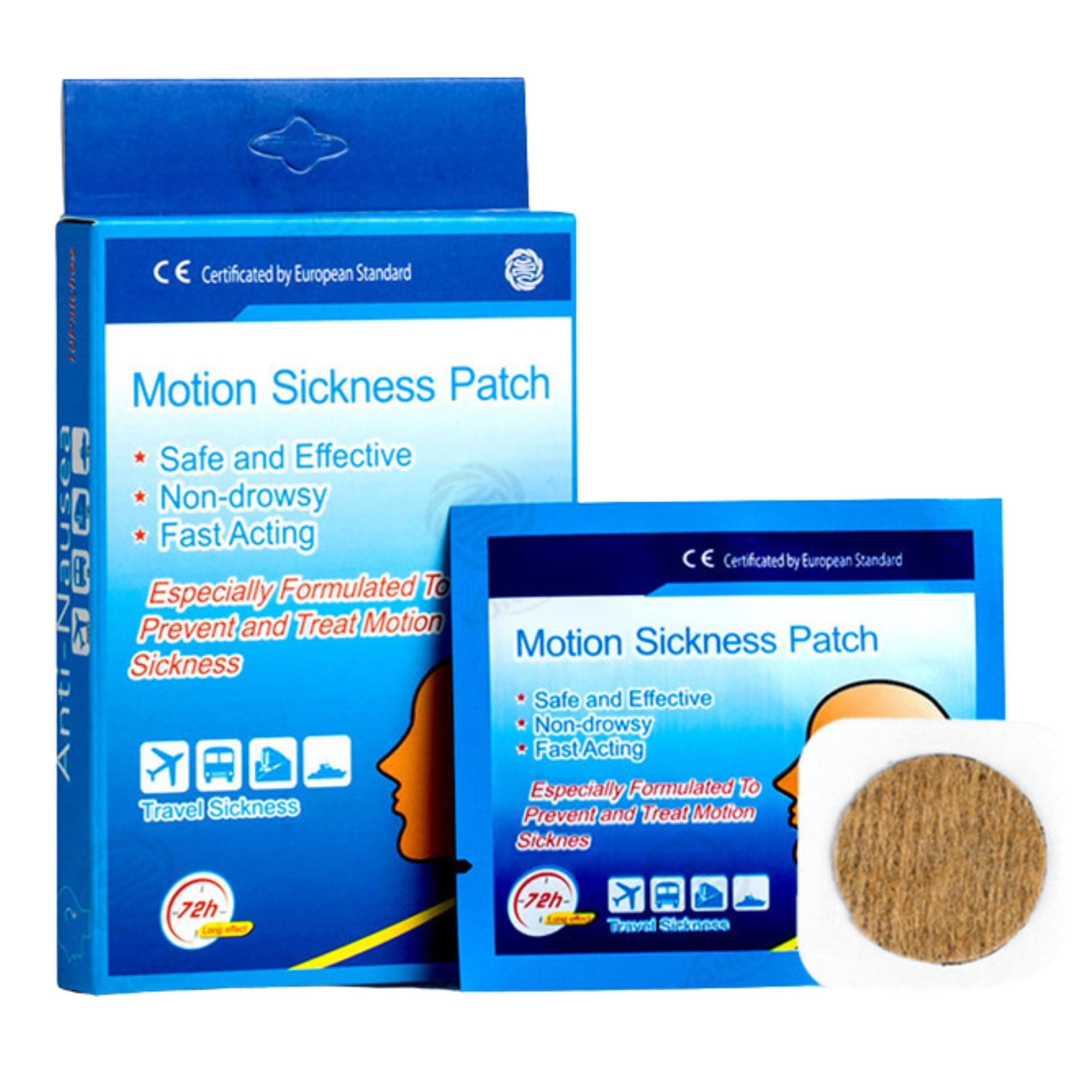 Travel Sickness Patch | Anti Nausea Patch | Motion Sickness Patch | Anti motion sickness & nausea relief patch | Non-Drowsy & Fast Acting |(1 Box = 10 Patches)