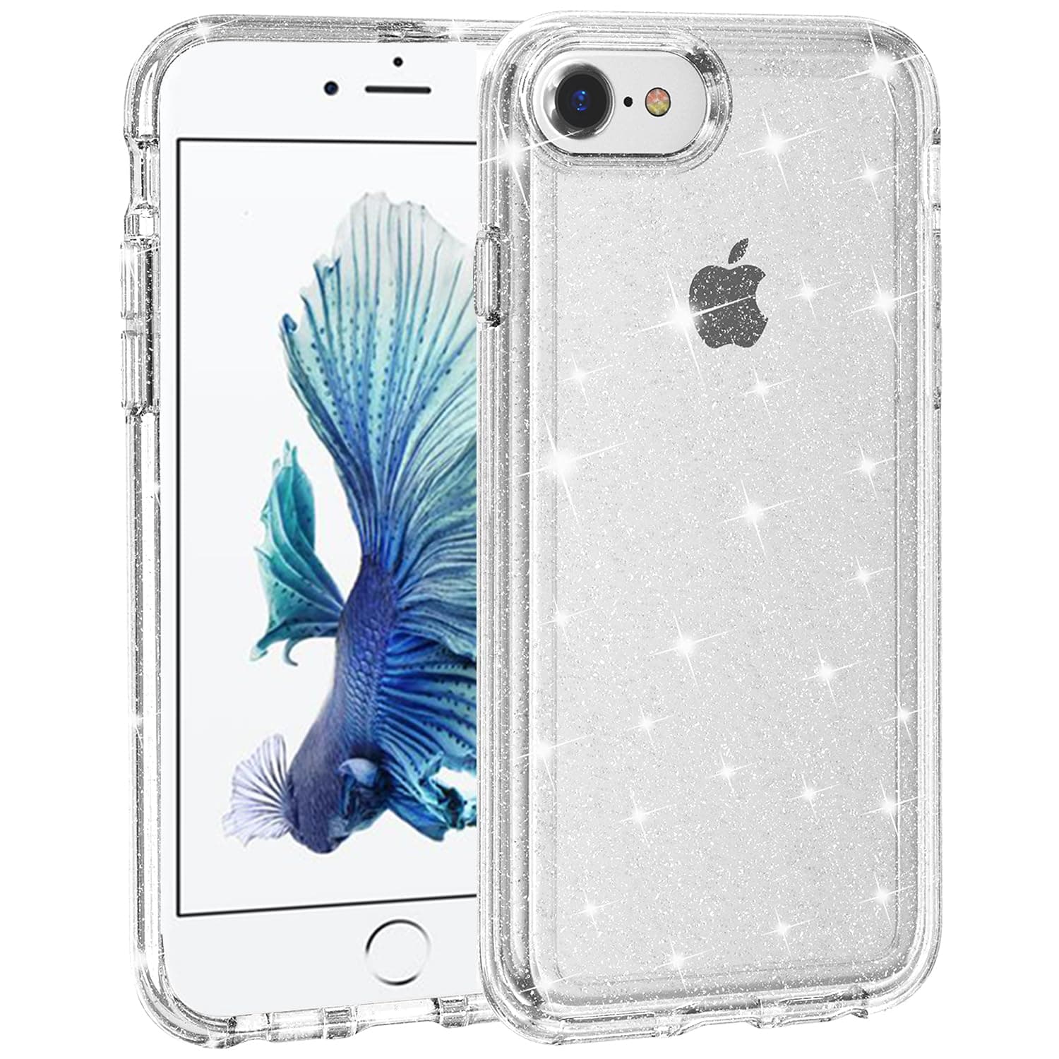 Phone Case Compatible with iPhone 6 & iPhone 6s, Glitter Case Clear Sparkling Protective Bumper Cute Cover for Girls Women for 4.7 Inch