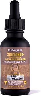 Life Cykel - Shiitake Mushroom Extract with Kakadu Plum - Advance Organic Mushroom Supplement for Hair, Nail and Skin - Potent Vitamin C Immune Boost for Adults - 1 Fl Oz