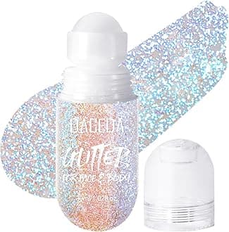 DAGEDA Body Glitter Gel, Roll-on Face Glitter for Mermaid Makeup Festival Rave Accessories, Holographic Hair Glitter Gel,Body Shimmer Halloween Makeup for Rave Party(Fantasy)