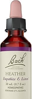 BachOriginal Flower Remedies, Heather for Empathy, Natural Homeopathic Flower Essence, Holistic Wellness, Vegan, 20mL Dropper