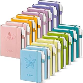 Pocket Small Notebook Journals, 16 Pack (8 Candy Color) Mini Notebook 3.7x5.7 Butterfly Journaling Notebooks for Women Men, Hardcover Lined Note Pads with Pens for Work, Business, Travel Journal, Office Supplies