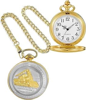 Vintage Punk Motorcycle Pocket Watch Quartz Bronze Steam Train Pocket Watch Men Women Gift for Christmas Birthday