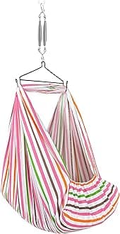 New Born Baby Cradle. Jhula For Baby. Joli For Baby With Mosquito Net,Spring & Triangle Hanger. Weight Capacity Up To 20Kg. Age From 0-12 Months. Baby Spring Jhula. Cradle For Baby-Cotton,Pink