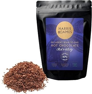 Drinking Chocolate | Rich & Velvety 50% Chocolate Flakes 250g | Decadent Bean To Bar From Cocao Beans | Hand Made in Small Batches