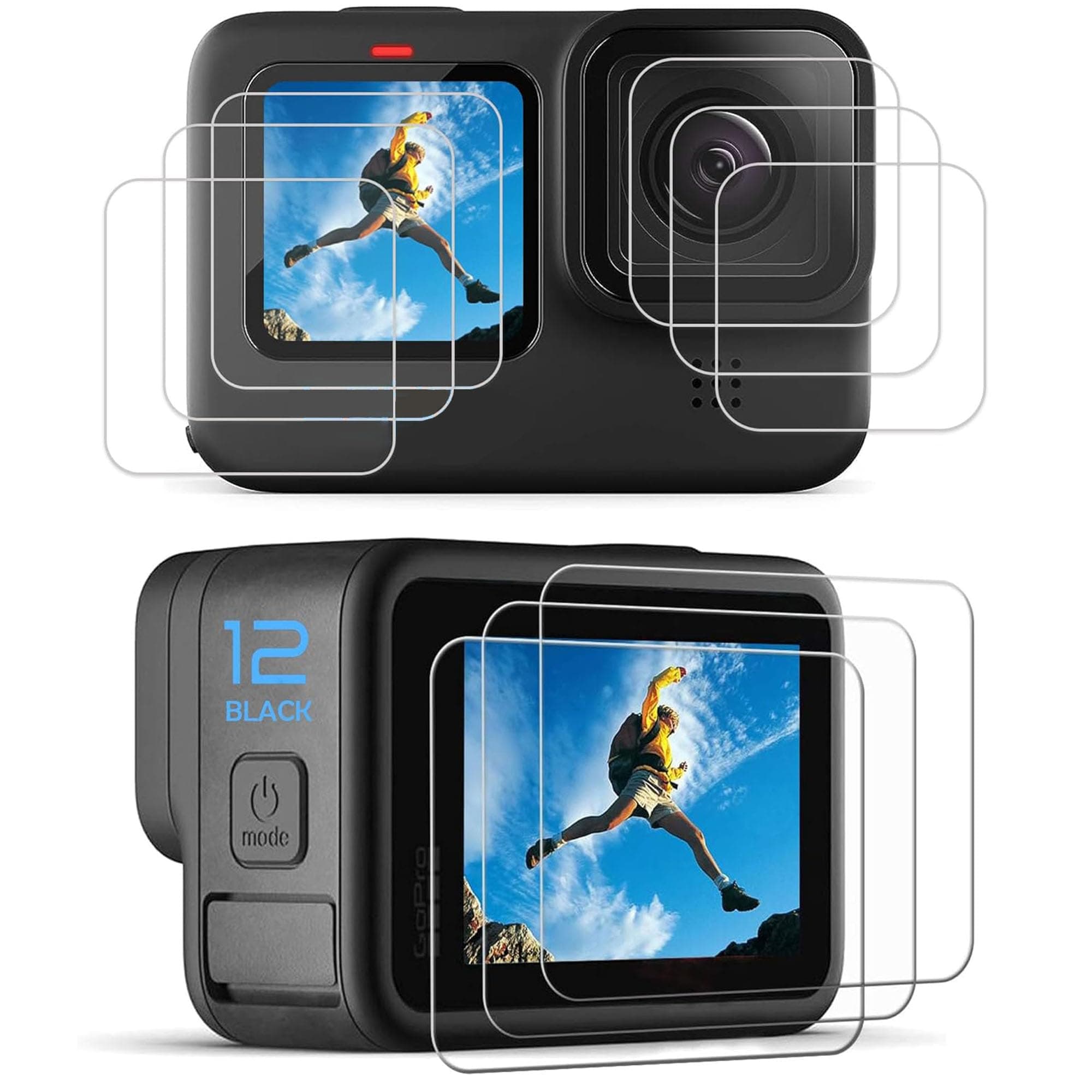 9PCS Hero 12 11 10 9 Screen Protector Compatible with Go Pro Hero 12/Hero 11/Hero 10/Hero 9 Black,9 Packs Ultra Clear Tempered Glass Screen Protector