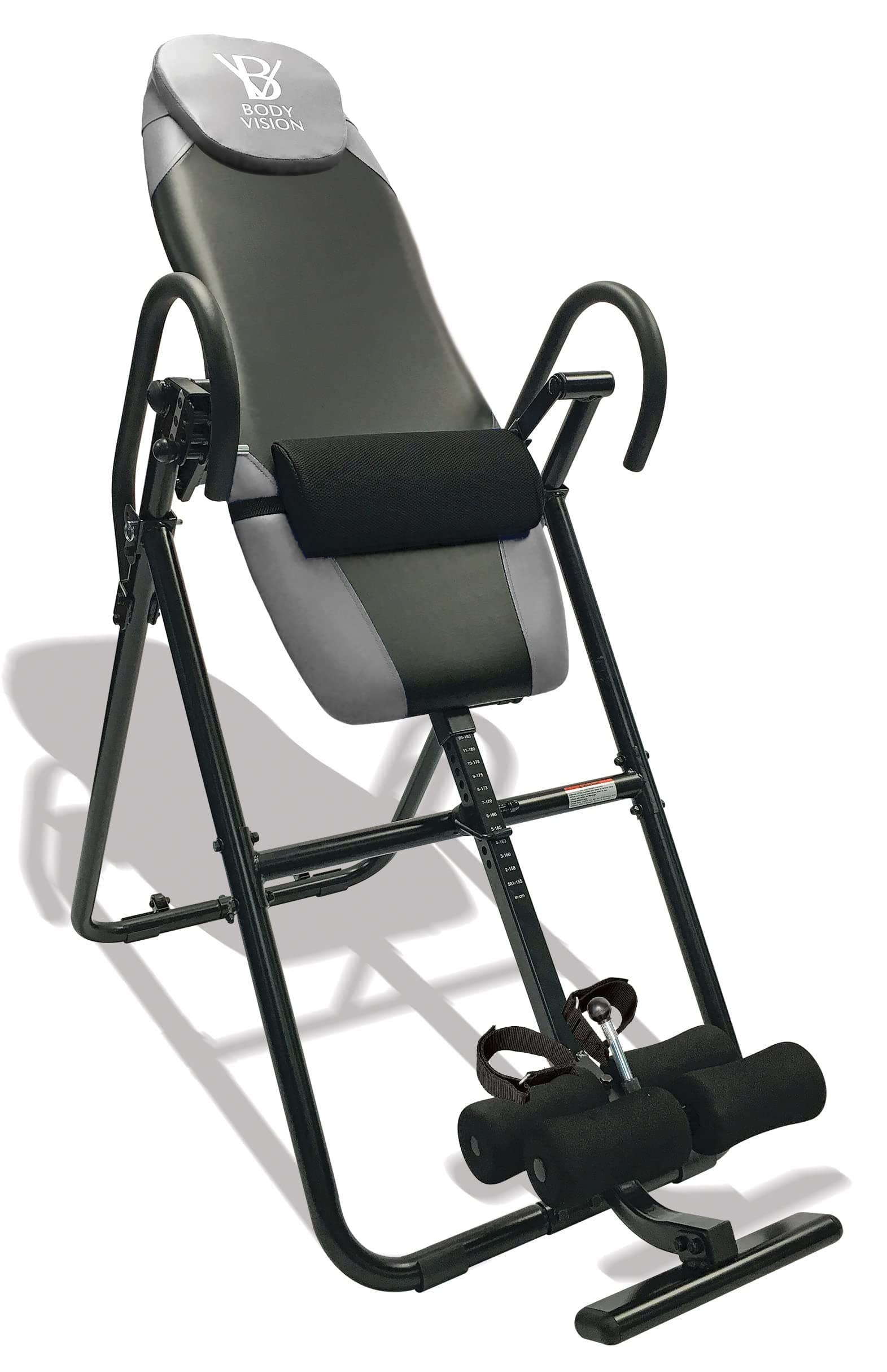 Body Vision IT9825 Premium Inversion Table with Removable Head Pillow & Lumbar Support Pad, Heavy Duty - up to 250 lbs., Gray