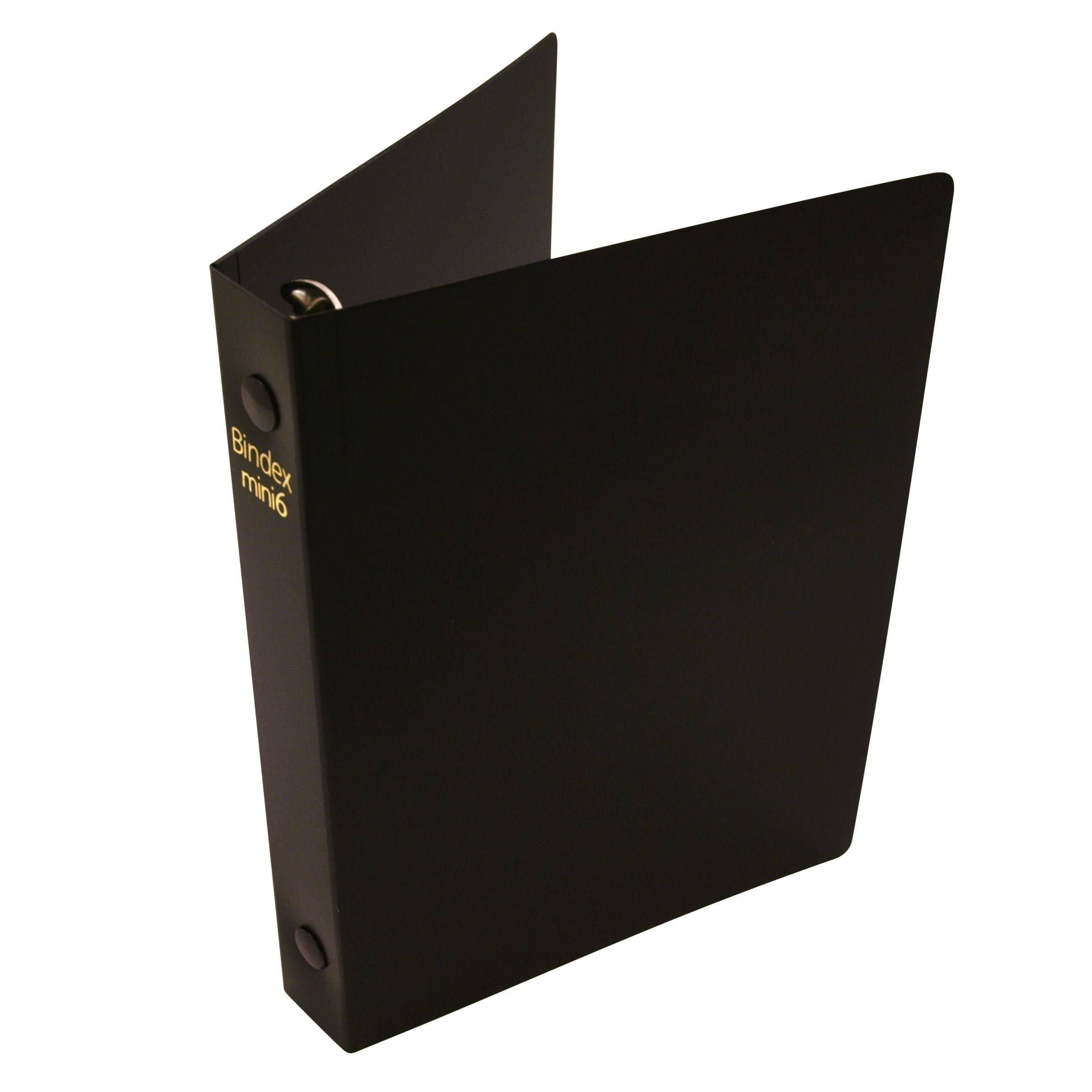 Bindex Mini Size 6-Hole Binder, Black, Ring Diameter: 15mm G620