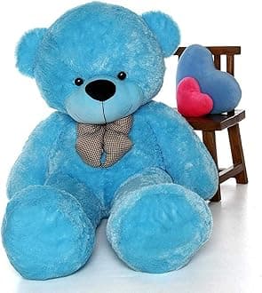 Soft Toy Teddy Bear for Girl Furry Soft Plushie Soft Toys for Kids Birthday & Valentine Gift (Blue-4 Feet)