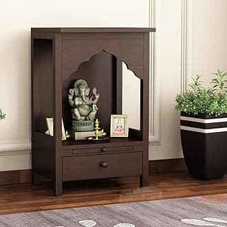 Santosha Decor Sheesham Solid Wood Home Temple Walnut Finish (Height: 60.96, Pre-Assembled)