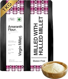 - Virgin Amaranth Flour | 1 Kg | Stone Ground Rajgira Atta | Naturally Gluten-Free | Fiber-Rich | Not Pulverised | Ramdana Atta | Rajgira Peeth | Millet Flour | Ideal for Fasting | Vrat | Upvas | Soft Puffed Rotis, Baking & Gut Health | Fasting Flour