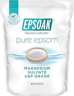 Epsoak Epsom Salt 19 lb. Magnesium Sulfate USP. Resealable Epsom Salt Bag Unscented, Made in The USA, Cruelty-Free Certified