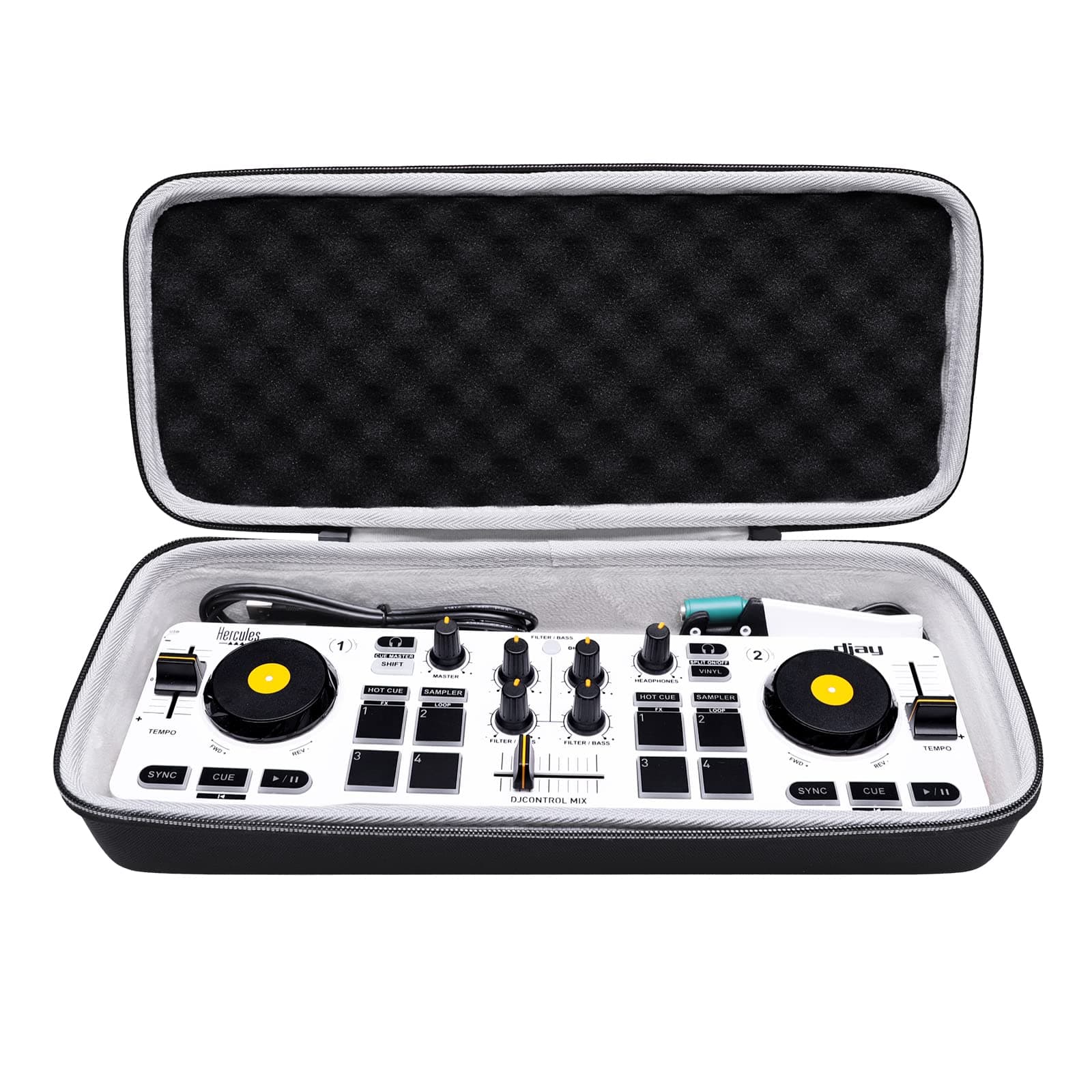 Hard Case for Hercules DJ Control Mix 2/1 or Hercules DJ DJControl Starlight Pocket USB DJ Controller - Carrying Storage Bag