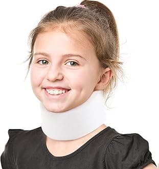 Kids Neck Brace for Neck Pain and Support - Soft Foam Pediatric Cervical Collar for Sleeping - Adjustable Youth Neck Support for Childs Whiplash, Torticollis and Injury Support (2.7" Depth