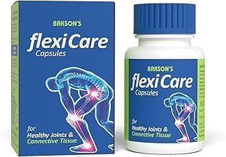 Bakson Flexicare Capsules For Strengthening Bones, Joints & Connective Tissues | Reduces Inflammation, Joint Stiffness, Improves Joint Mobility & Relieves Pain For Men & Women (30 Capsules)