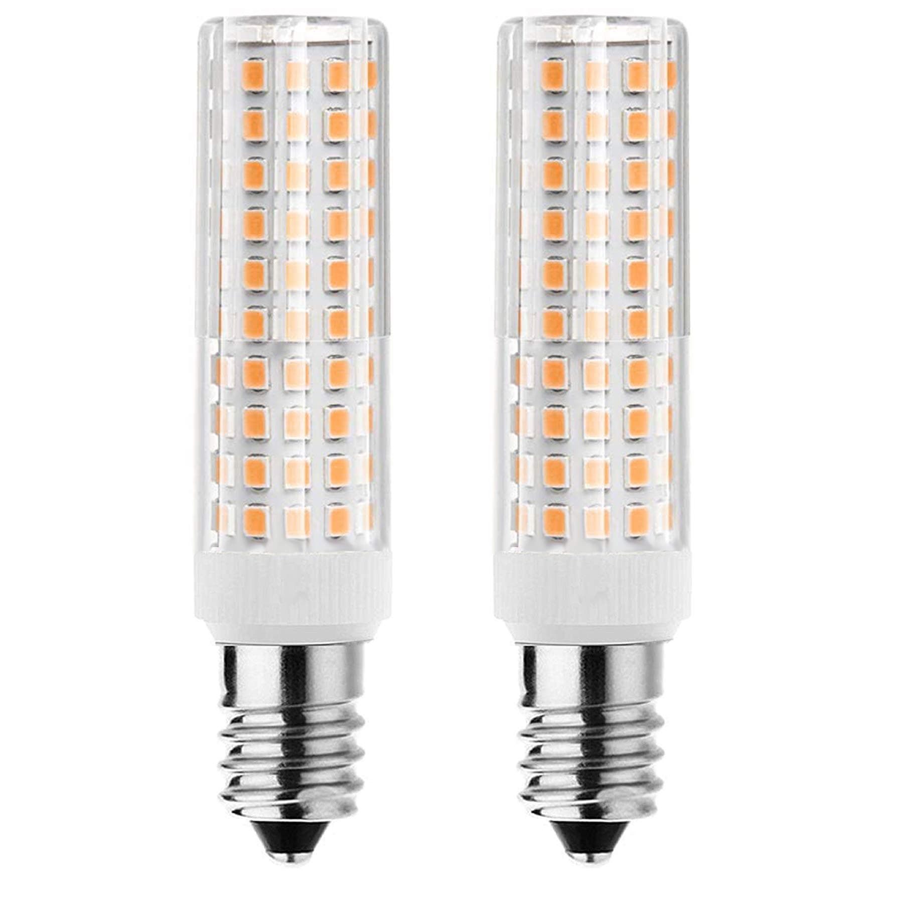 E11 led Bulb 100w Halogen Bulbs Replacement, JD T4 e11 Mini Candelabra Base 110V 120V 130 Voltage Input Light Bulbs, Pack of 2 (75W Warm White)