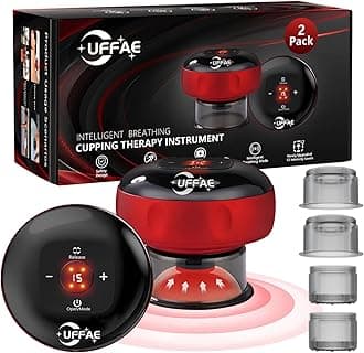 5-in-1 Electric Cupping Therapy Set, Smart Cupping Therapy Massager, 12 Levels of Suction Strength and Temperature Control，for Targeted Pain Relief, Portable Electric Cupping Device