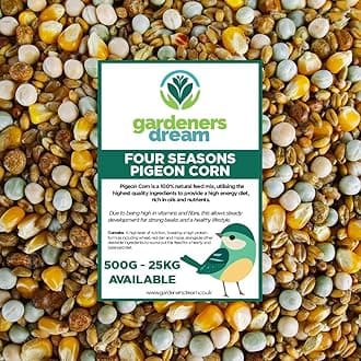 Four Seasons Pigeon Corn | Premium Grade Natural Food Mix | Rich in Nutritious Oils, Vitamins and Minerals | Perfect Year-Round Wild Bird Seed Feed | High in Energy & Protein (1kg)