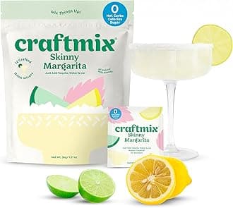 Skinny Margarita Cocktail & Mocktail Drink Mixer, Skinny Mixes - Water Flavoring Packets - Made With Real Fruit - Vegan, No-Carb, No-Sugar, Non-GMO, Dairy Free, Gluten Free, 12 Pack