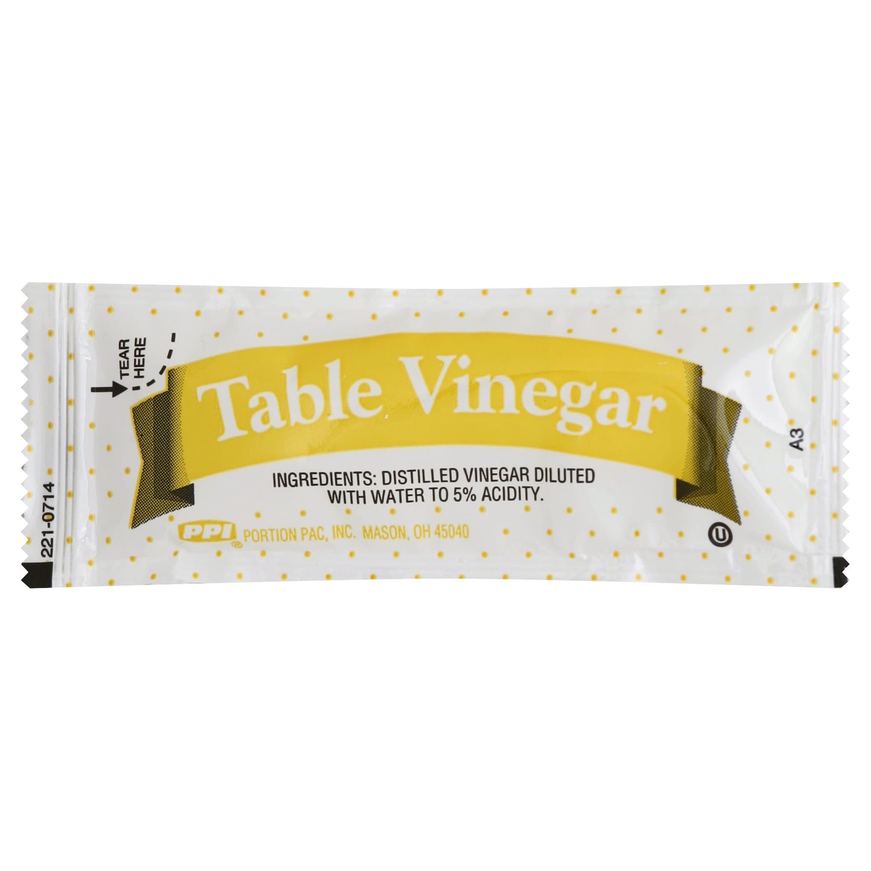 Portion Pack Table Vinegar, 0.32-Ounce Single Serve Packages (Pack of 500)