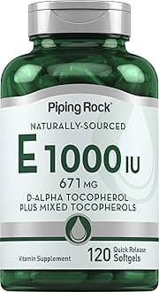 Piping Rock Vitamin E 1000 IU Softgels | 120 Count | with D-Alpha and Mixed Tocopherols | Supplement for Men and Women | Gluten Free, Non-GMO