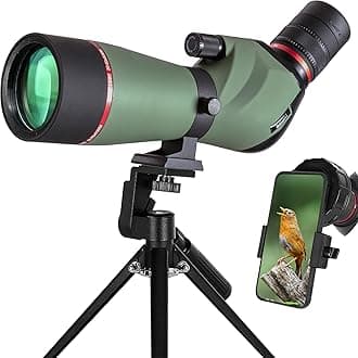 Gosky Spotting Scope, 20-60x60 Spotting Scopes for Target Shooting & Hunting & Bird Watching, BAK4 High Definition, Angled Spotter Scope with Tripod, Phone Adapter, Carrying Bag