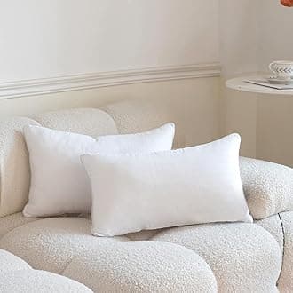Set of 2 Microfiber Pillow Filler 12x18 Inch | Cushion Insert 30x45 Cm,White
