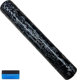 Forged Carbon Fiber Black Vinyl Wrap Sticker Free Bubble Air Release DIY Decal Car Auto Vehicle Morotcycle Self Adhesive (Splinter-Black, 2.5cm x 900cm)