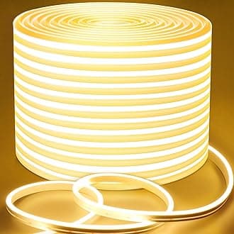Lamomo LED Strip Light 30m, Dimmable Warm White Neon Led Rope Lights, 3000K Waterproof Silicone Flexible 24V Light Strips for Bedroom Kitchen Indoor Outdoor Decor