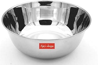 Ajay's Shoppe Multi-Use Stainless Steel Bowl – 1L | Ideal for Cooking & Serving