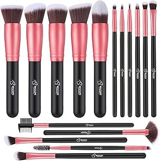 Makeup Brushes 16 Pcs Makeup Brush Set, Blending Brush for Foundation, Premium Synthetic Powder Concealers Makeup Brushes for Eyes and Face, Eye Shadows Brushes, Eyeliner Make Up Brushes