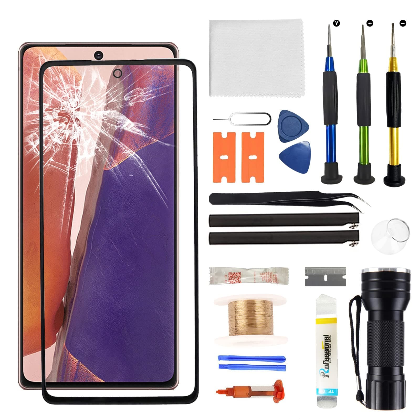 for Samsung Galaxy Note20 Screen Replacement,Replacement Screen for Galaxy Note20 Series 6.7 inch,Glass Replacement Kit with Repair Tools,Waterproof Adhesive(NO OLED & Touch Digitizer)