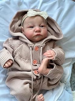 Pinky Reborn Lifelike Lovely Reborn Baby Dolls 19inch48cm Handmade Realistic Soft Silicone Vinyl Limbs Cloth Chubby Body Newborn Baby Dolls for Girls Boys Kids Age 3+