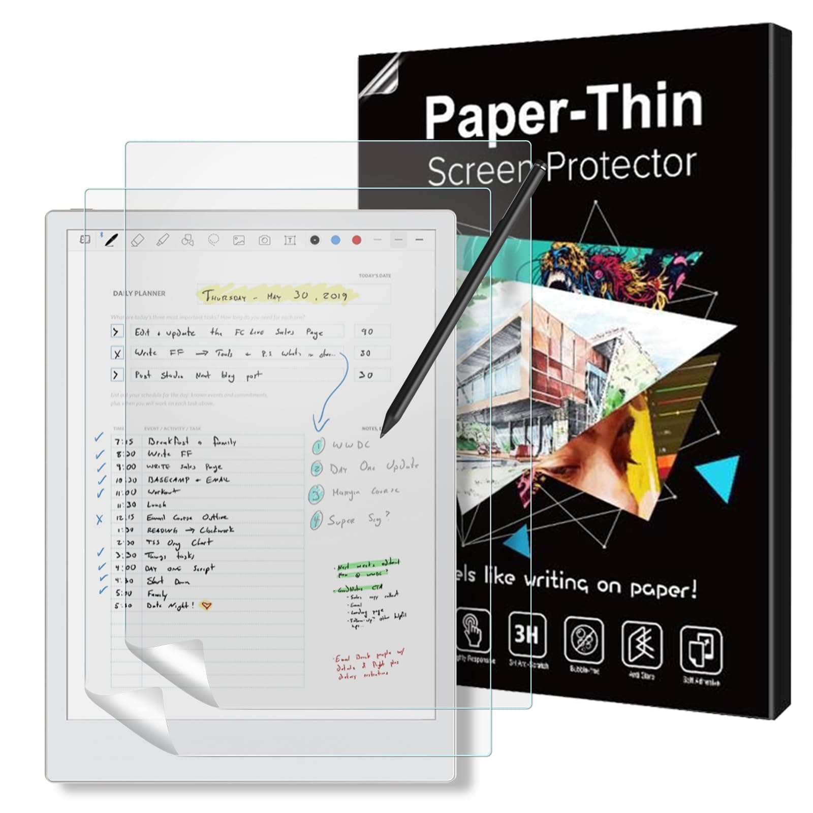 TiMOVO 2 Pack Paper Screen Protector Compatible with Remarkable Paper Pro 11.8 inch 2024, Anti-Scratch and Anti-Glare Matte Film for Remarkable Pro Color Tablet, Write and Draw Like on Paper