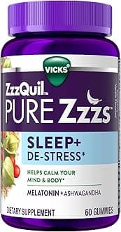 PURE Zzzs De-Stress 2mg Melatonin Gummies, , Sleep Aids for Adults, Ashwagandha for Stress Support, 60 Gummies