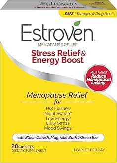EstrovenStress Relief & Energy Boost for Menopause Relief, Helps Reduce Hot Flashes and Night Sweats, Stress Management Support*, 28 Count