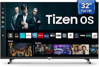 TuTu 32 Inch 1080P FHD Smart TV with Tizen OS TV Compatible HDR Full HD Slim Design Smart TV or Monitor with HDMI, Dolby Audio, Voice Remote, Stream Live(2025 Model)