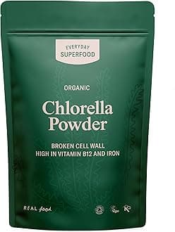 Everyday Superfood Organic Chlorella Powder 190g, Broken Cell Wall, Ideal for Juice and in Food, Vegan and Kosher