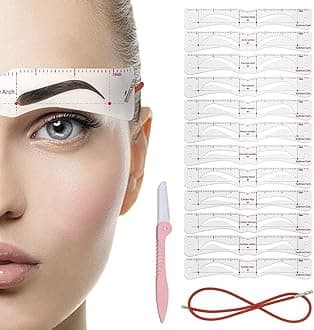 12 Pieces Reusable Eyebrow Shapers Template Stencils